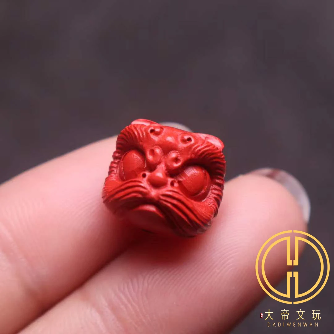 

Натуральные 100% настоящие красные бусины Cinnabar резные серьги-капельки для танцев льва ожерелье аксессуары «сделай сам» для женщин и мужчин подарок удачи