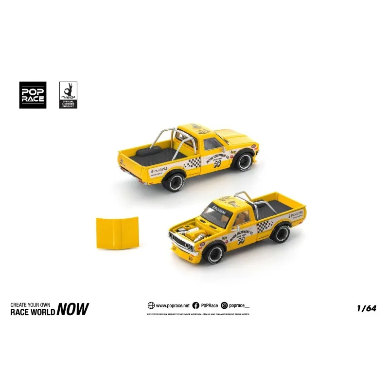 Diecast POPRACE 1:64 Scale Dartson 620 Pickup Pandem Widebody Alloy Car Model