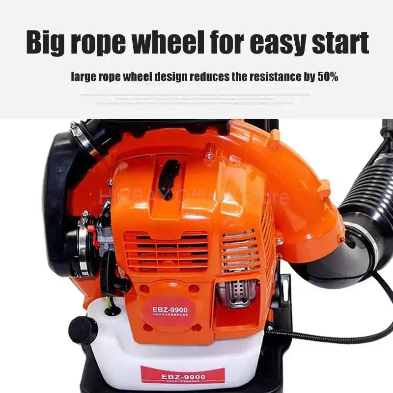 Leaf Blower EBZ9900 Air-Cooled Two-Stroke Backpack Gasoline Blower 75.6cc Snow Blower Powerful Garden Tools