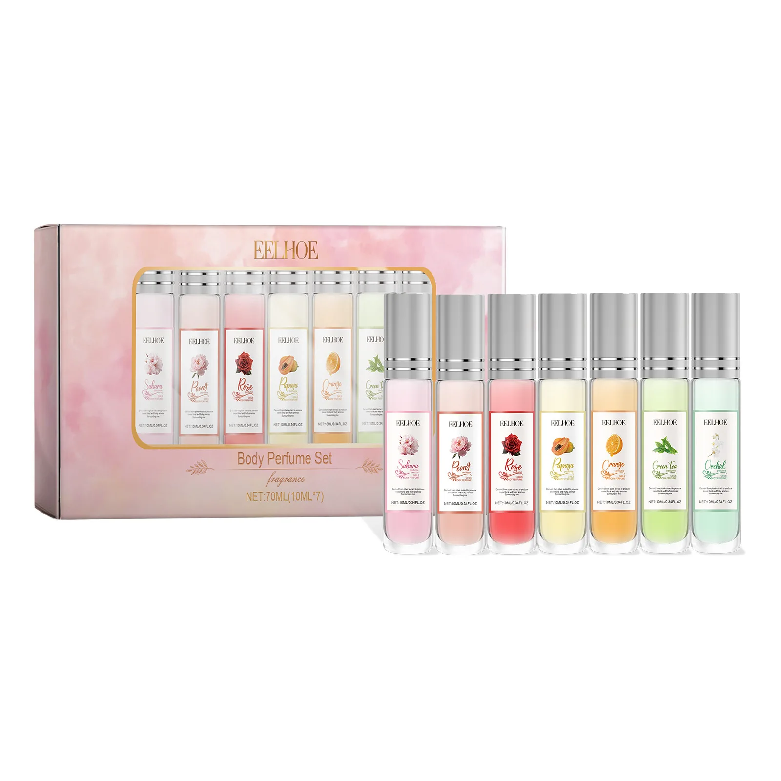 Fruity Floral Body Perfume Set Lasting Fragrance Natural Fragrance Charming Scent Body Spray Deodorants Pheromone Perfume Woman