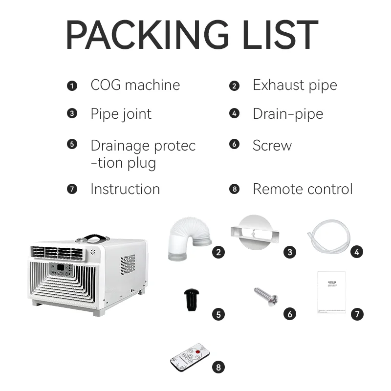 COG-2+ ホーム AC ポータブル湿気最小コンディショナー屋外モバイルキャンプミニクーラーエアコントラッククリーンインスタンディング特許