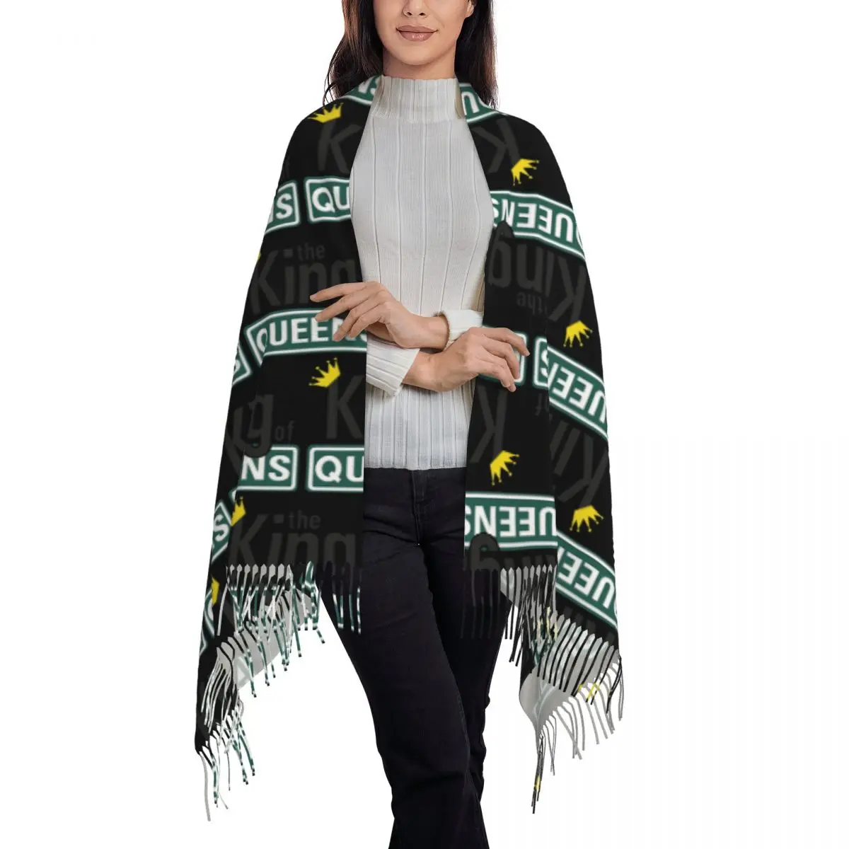 The King Of Queens Scarf Tassel Scarves Women Soft Warm Shawls and Wraps Large Fall Winter Shawl Wrap