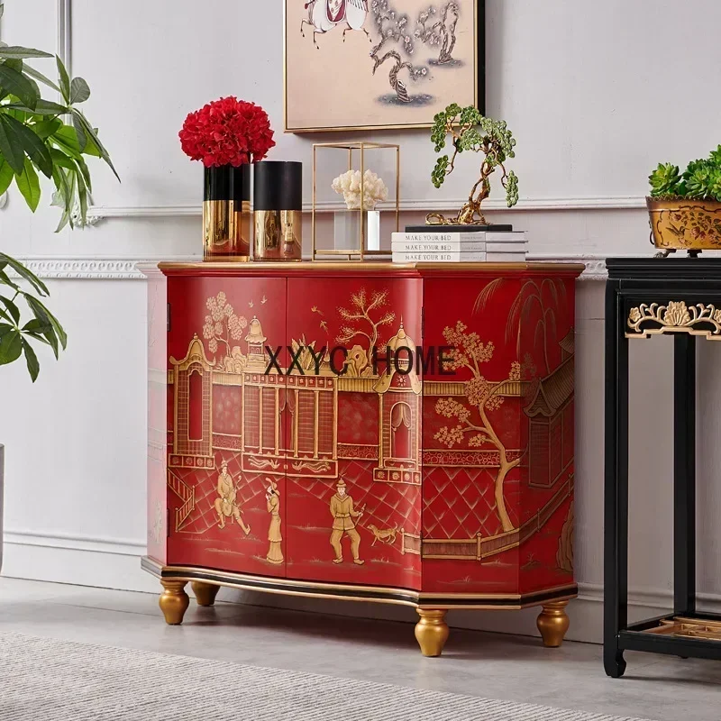 Home Art Entrance Cabinet French Villa Foyer Curio Cabinet