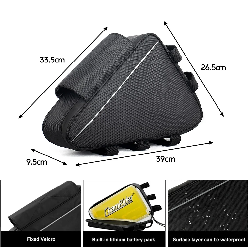 36 V 48 V 60 V 72 V E-BIKE Elektrische Fiets Driehoek Batterij Tas Zwart Fietsframe Driehoek Zakken Max. belasting 126 cellen