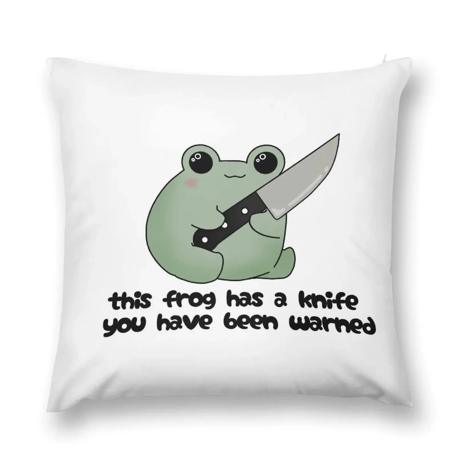 

Frog with a knife Throw Pillow Couch Pillows Christmas Pillow Covers pillow