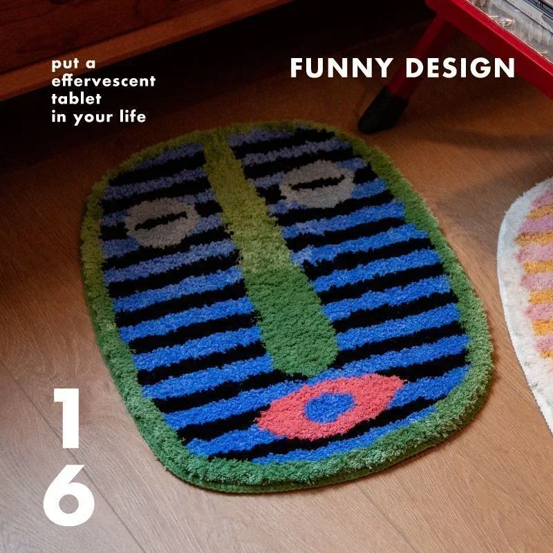 60x90cm Absorbent Bath Mat Non Slip Bedroom Rug Cute Cartoon Floor Mat Bathroom Door Rug Soft Plush Foot Pad Entrance Home Decor