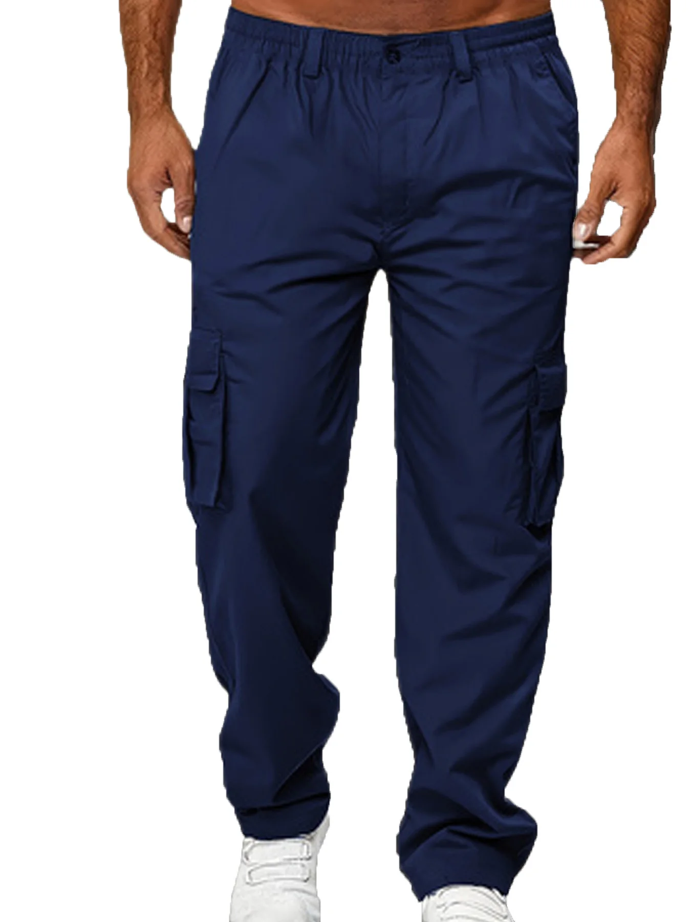 Lose übergroße Herren-Langhose mit Kordelzug, Herren-Hose mit mehreren Taschen, Jogginghose, gerade Passform, Jogger für Sport und Streetwear – Detail 6