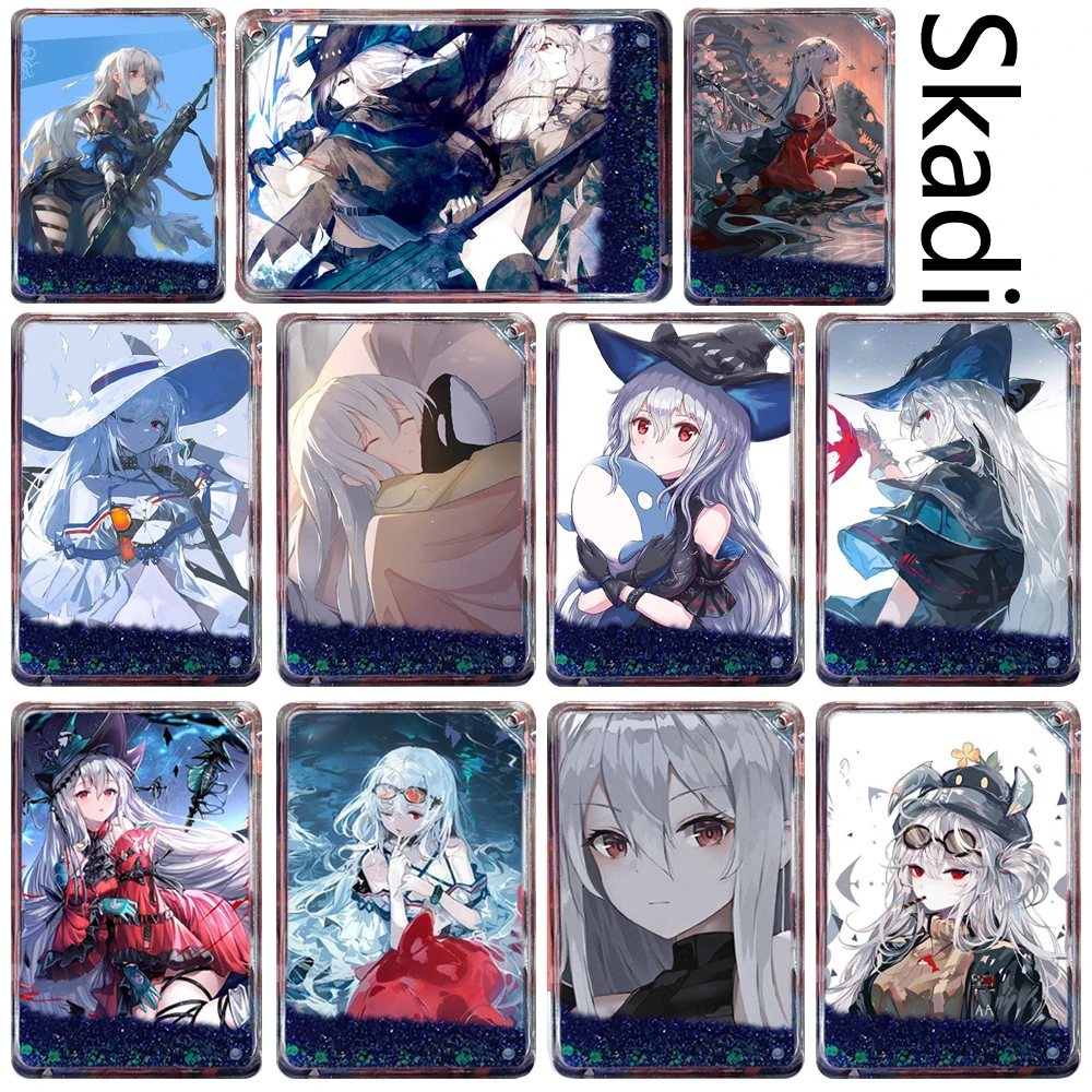 

Arknights Skadi Blue коллекция зыбучих песков, карточные кирпичи, акриловые игрушки, прозрачные украшения, праздничные игрушки для мальчиков, подарки на день рождения