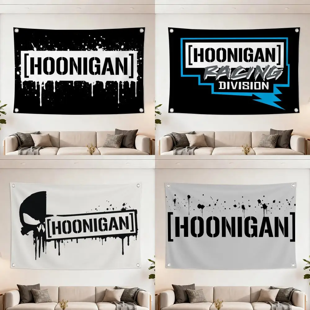 Automotive Brand H-Hoonigan Flags Home Yard & Garden Decor Banner - Indoor Outdoor Wall Hanging Flag