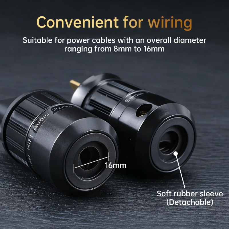 Serost HiFi Vergoldeter Kupfer US AU UK EU & C-7/13/19 Netzstecker für die Herstellung von Audio-Stromkabeln – Detail 7