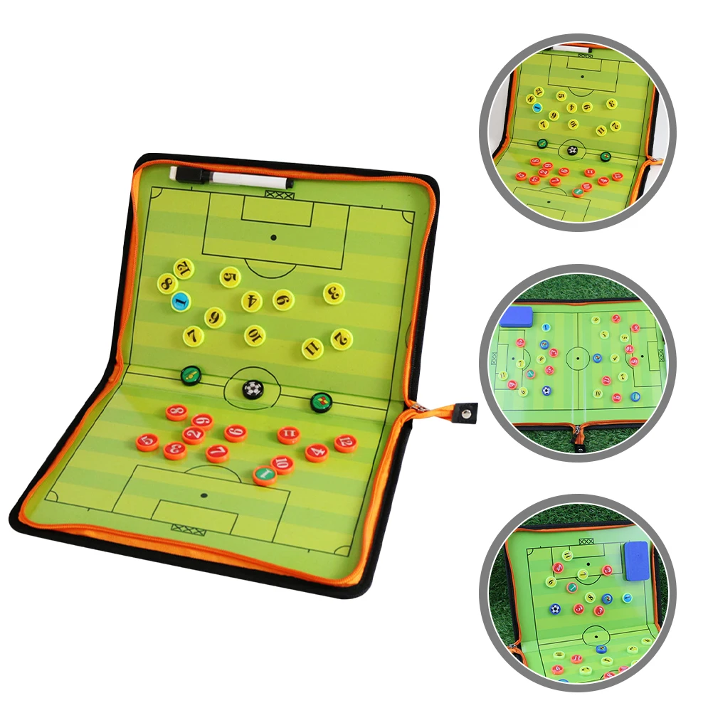 Soccer Football Writing Board Training Writing Pu Zipper Equipment Durable Lightweight Portable