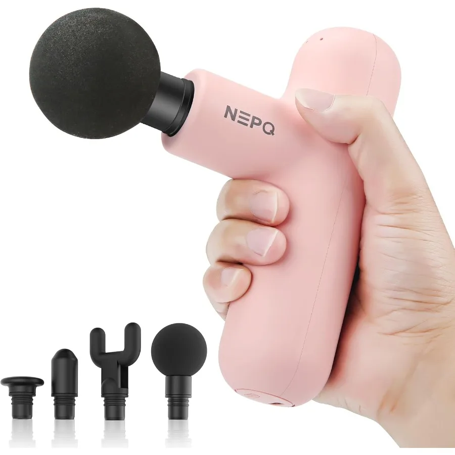 

Портативный мини-массажный пистолет для глубокого облегчения тканей: 4 регулируемых скорости, 4 массажных головок, высокая интенсивность вибрации, перезаряжаемый Desi