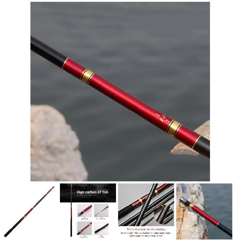 Carbon Fiber 2.7-7.2M Portable Telescopic Fishing Rod Hand Fishing Tackle River Stream Rod