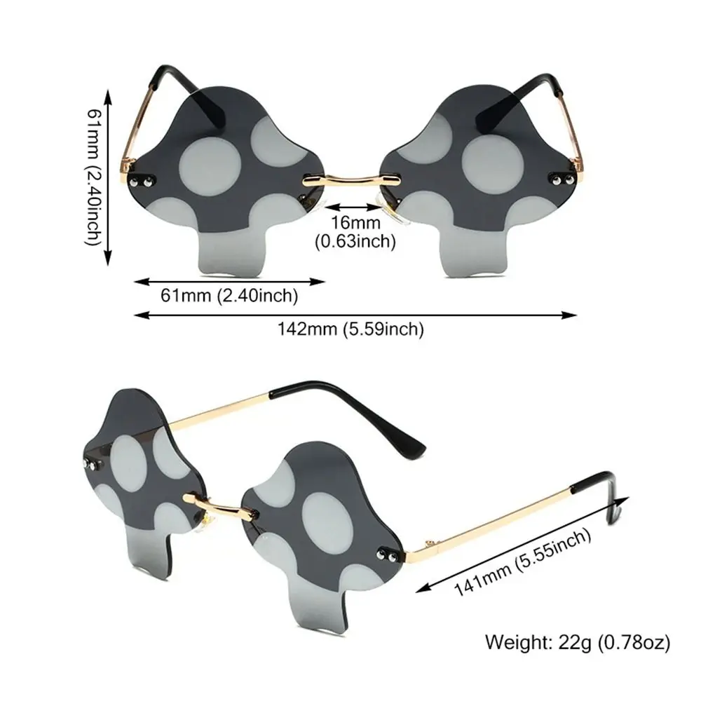نظارات شمسية غير منتظمة للحفلات بدون إطار من Novel Retro للنساء على شكل فطر #5