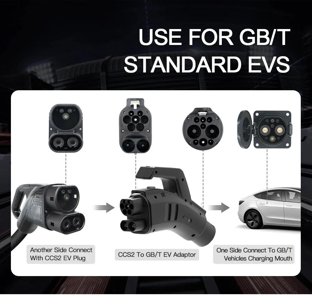 Electric vehicle DC Fast charging CCS2 To GBT  EV Charger Adapter 250A 1000V IP54 for Chinese GBT EVS CCS2 Super Charger to GBT