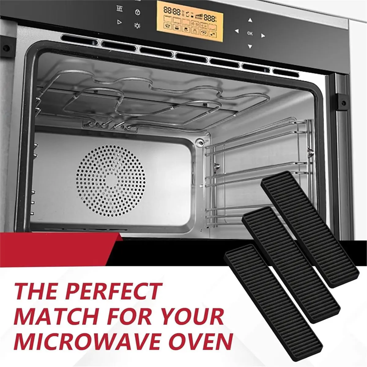 

Appliance Parts 3 Pcs Microwave Filter Replacement Parts for Microwaves, Charcoal Air Filters for Models LMV1650SW