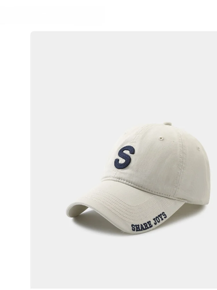 high-quality-fashionable-s-letter-embroidery-baseball-cap-unisex-spring-autumn-winter-adjustable-cotton-cap-versatile-all-sea