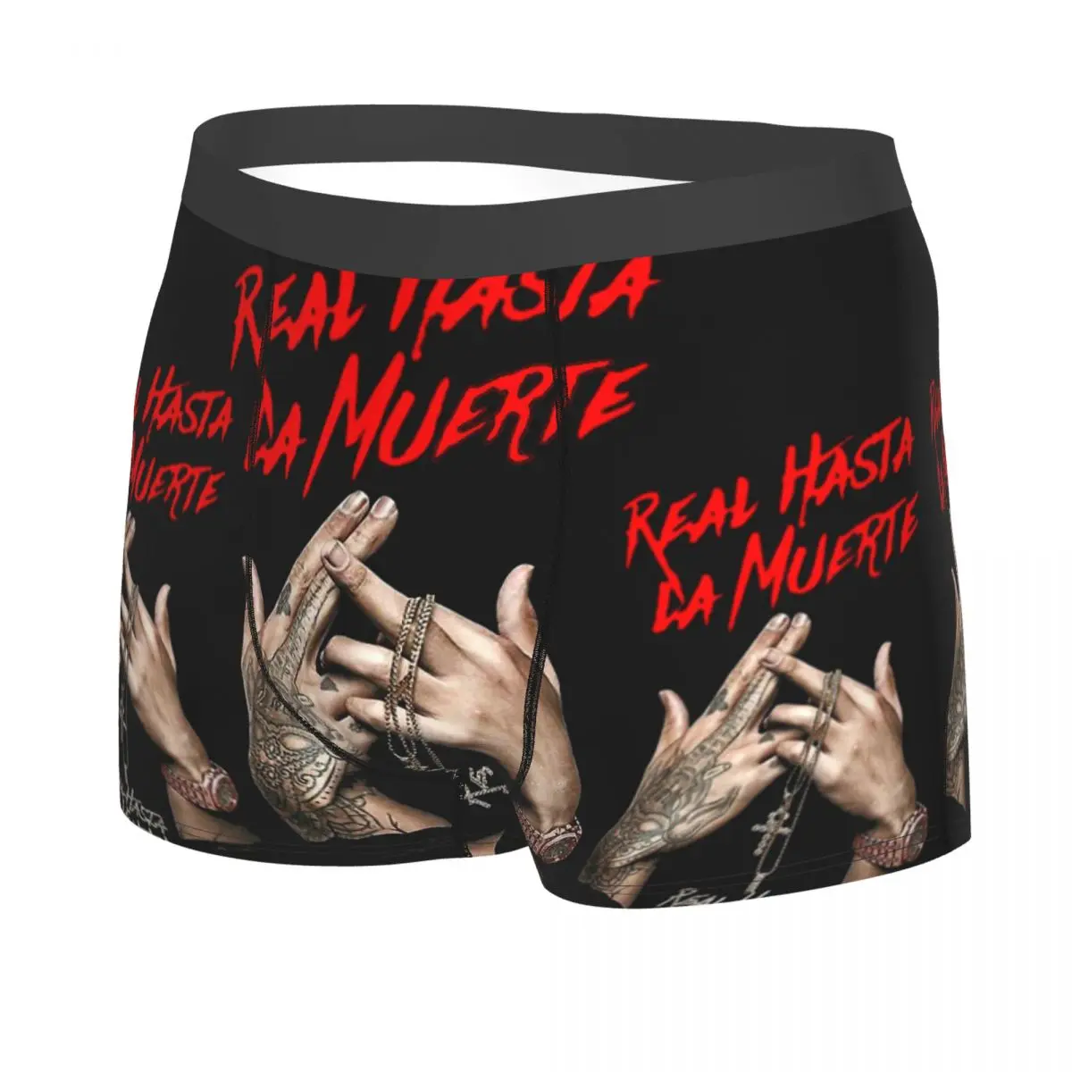 Cuecas Boxer Masculinas de Alta Qualidade, Roupa Interior Altamente Respirável, Calções Estampados, Presentes de Aniversário, Real Haya La Muerte 3