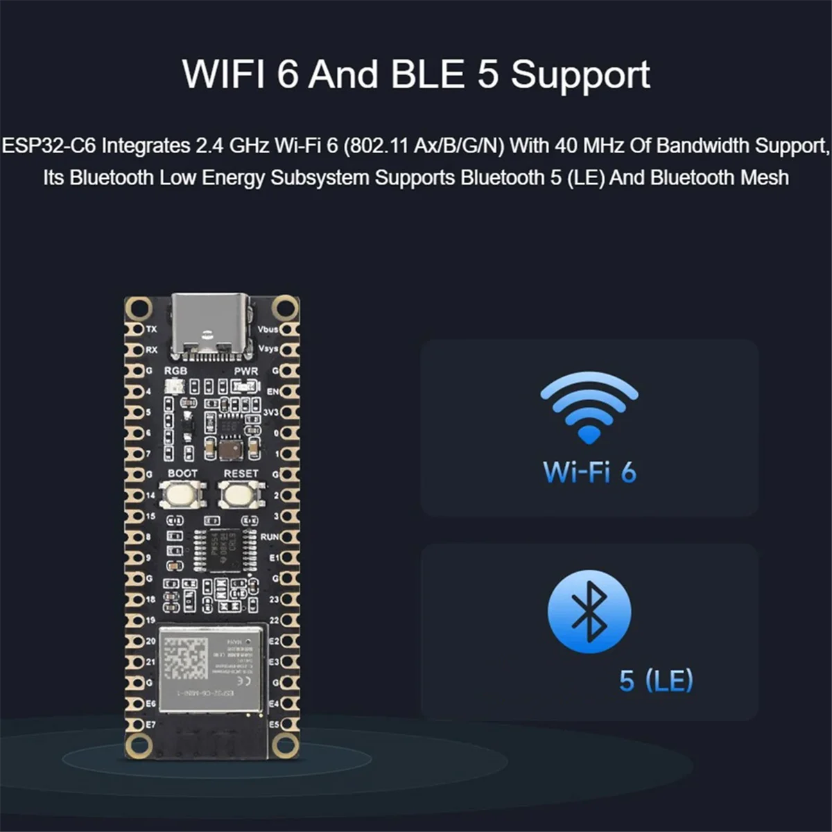 ATP-ESP32 C6 M Scheda di sviluppo Microcontrollore WiFi 6 ESP32 C6 MINI 1 Modulo Supporta ESP IDF