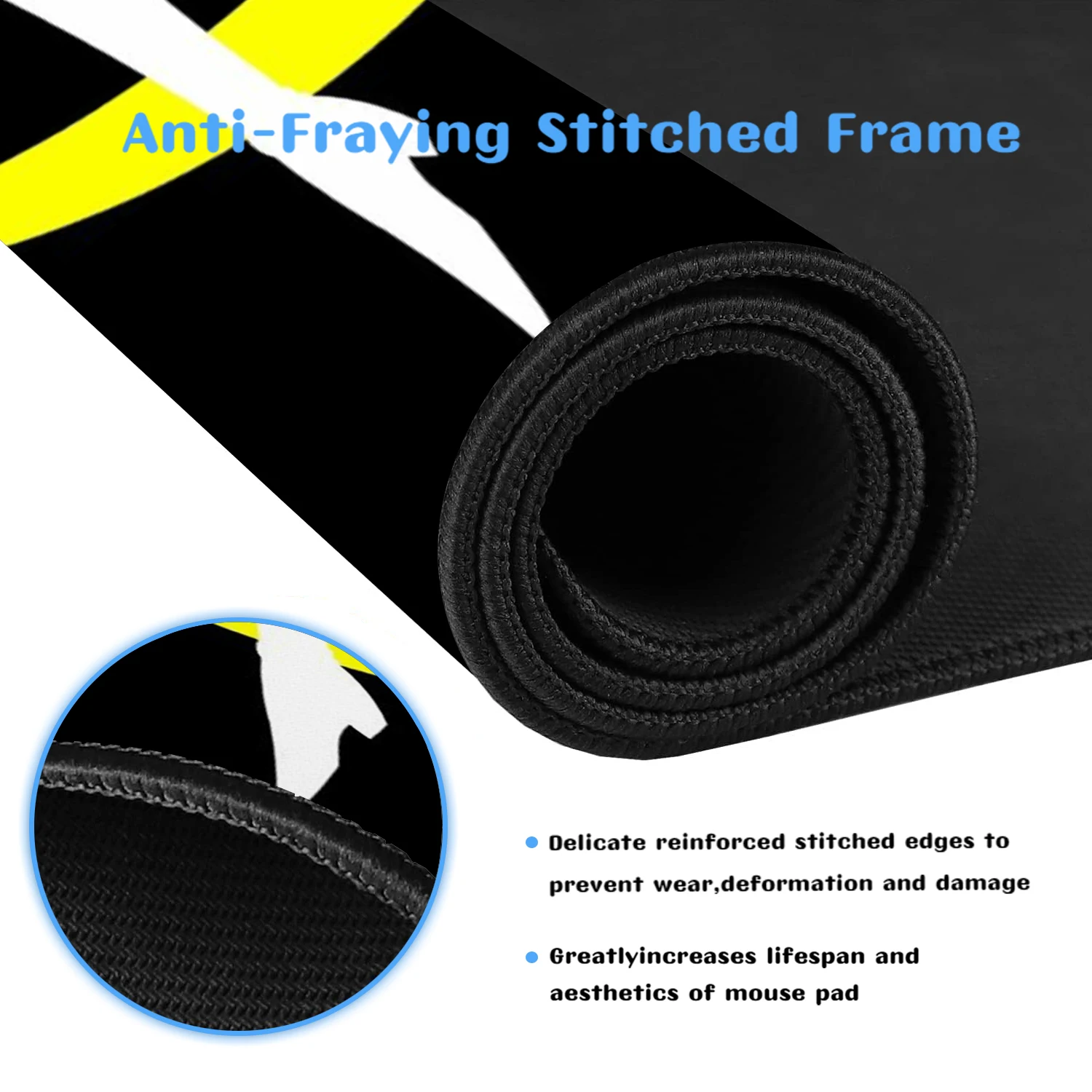 لوحة ماوس أنيمي فتاة سوداء كبيرة مكتب الألعاب حصيرة غير قابلة للانزلاق قاعدة مطاطية كبيرة مكتب الكمبيوتر حصيرة لعبة لوحة المفاتيح لوحة الماوس #5