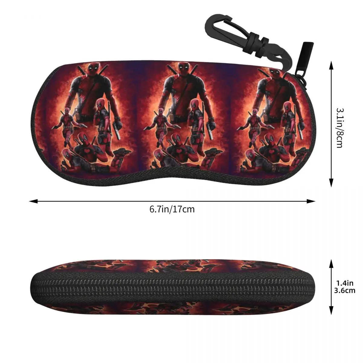 Custom Deadpool Hero Sunglasses Soft Case Neoprene Zipper Shell Eyeglass Case Custom Protective Box For Glasses