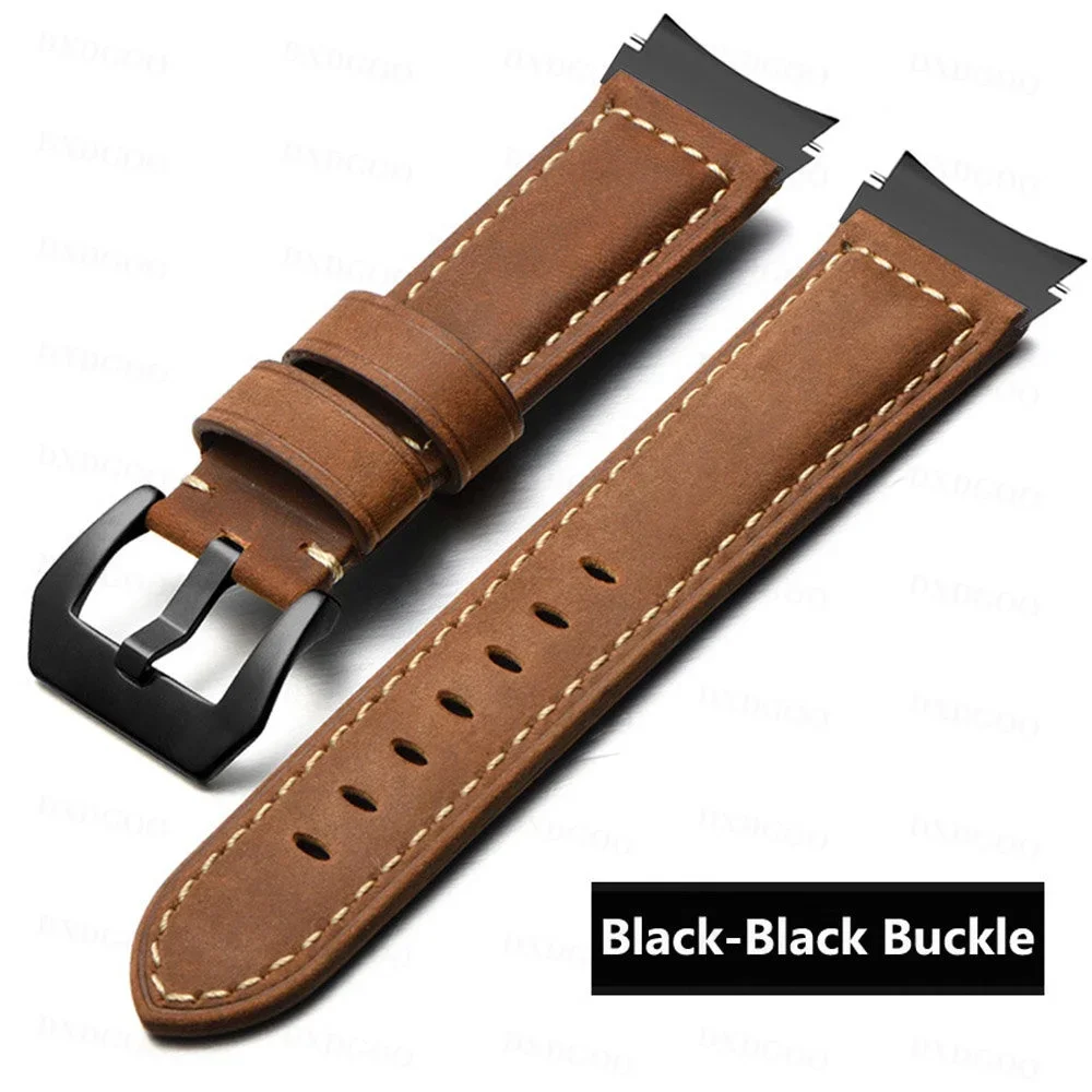 Genuine Leather Strap for Samsung Galaxy Watch 6 Classic 47mm 43mm Quick Release Strap for Galaxy Watch 4 5 Pro Watchband 20mm