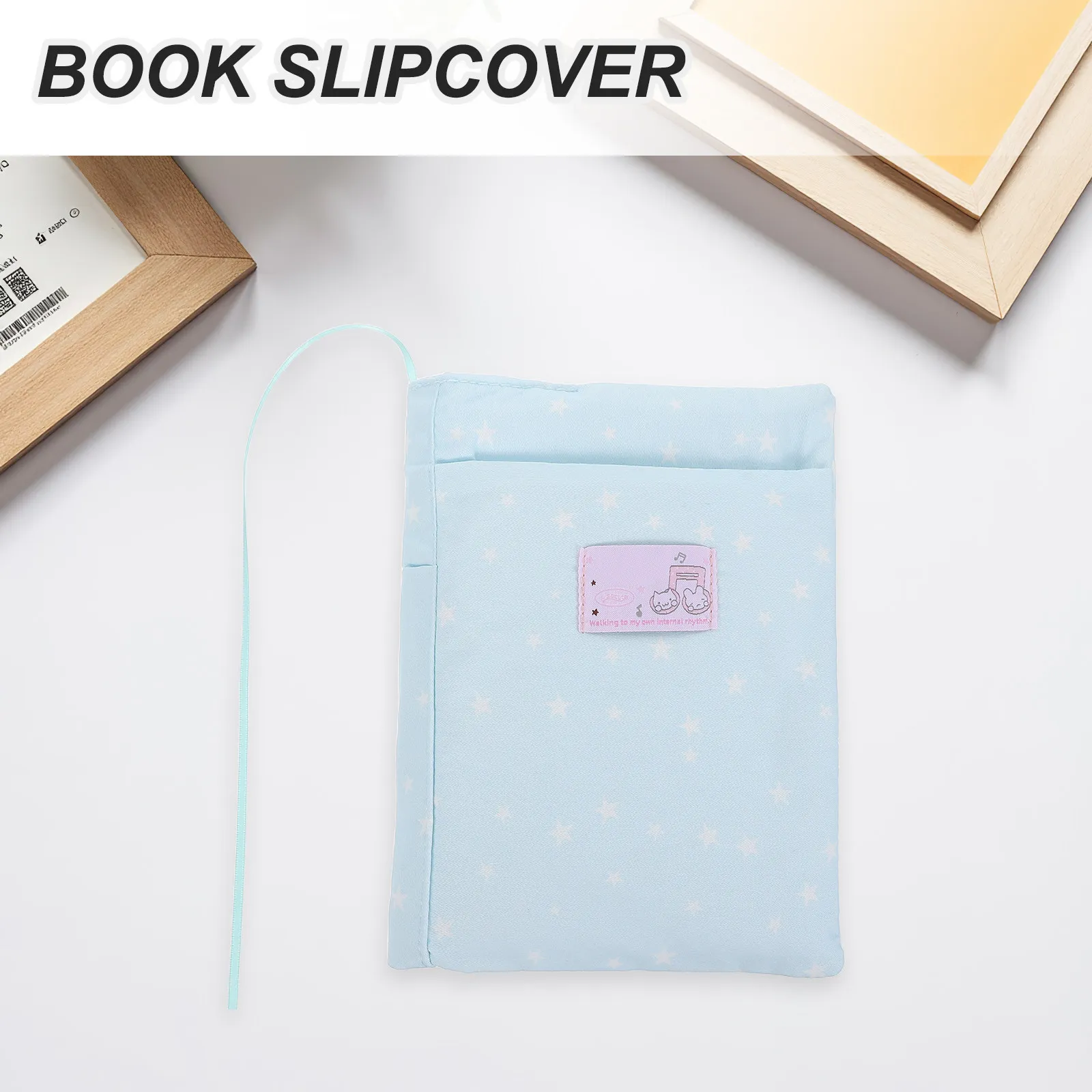 Fabric Book Sleeve 8.5x7 Soft Washable Cloth Book Protector Pouch Pocket for Textbooks Journals Portable Reading Accessory Cover