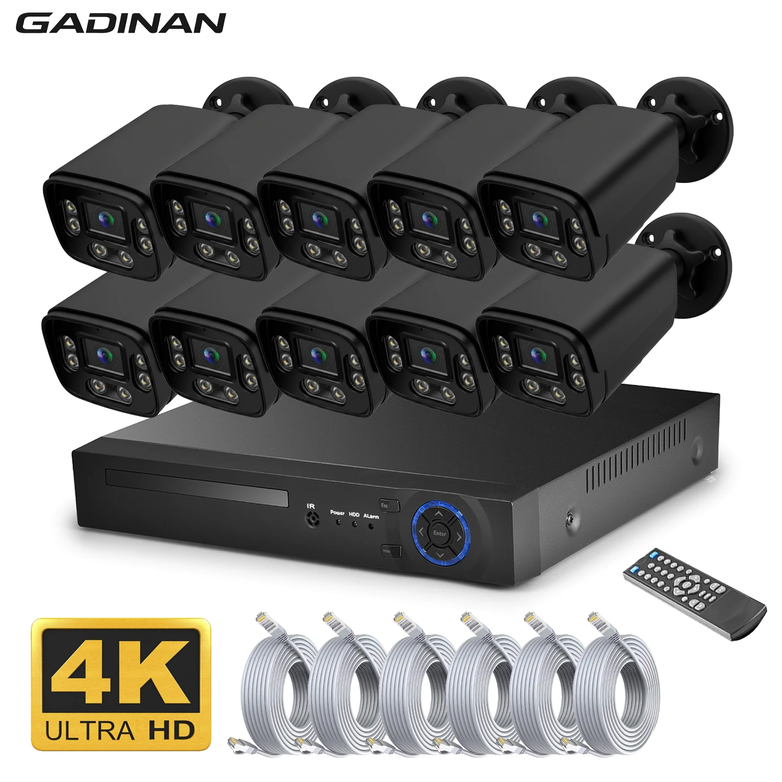 

Система видеонаблюдения 4K POE: 10/8/4-канальный NVR, 8 МП уличные камеры, двусторонняя аудиосвязь, водонепроницаемые, цветное ночное видение, комплект для видеонаблюдения