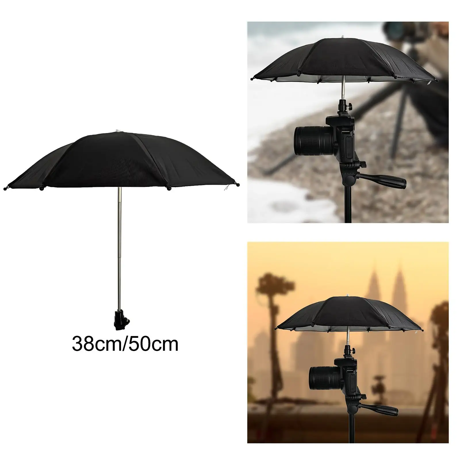 Swivel Camera Umbrella Height Adjustable Multifunctional Camera Hot Shoe Umbrella for Fishing Patio Beach Travel Outdoor Sports