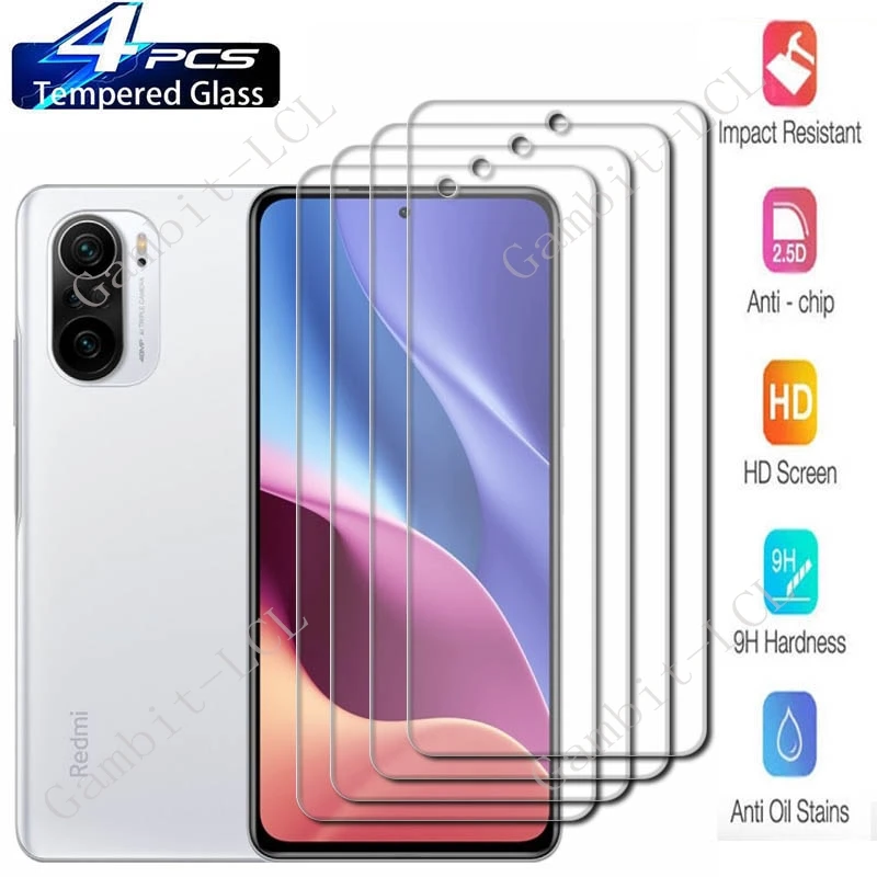 Защитная пленка из закаленного стекла для экрана Xiaomi Poco F3 6,67 дюйма, 4 шт., для Xiaomi Poco F3, Redmi K40, Mi 11X