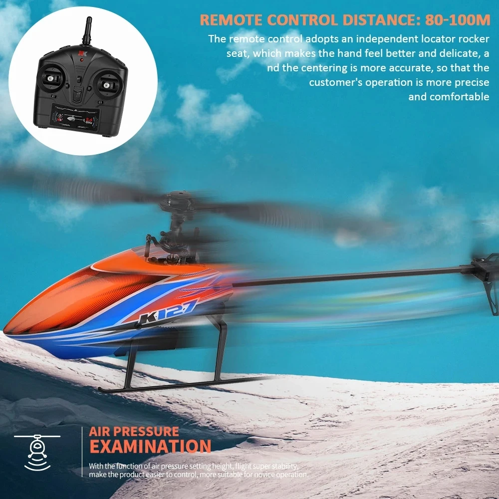 WLtoys XK K200 K127 RC Helicopter 4CH 2.4G Remote Control Plane Optical Flow Positioning Air Pressure Fixed Height Airplane Toys