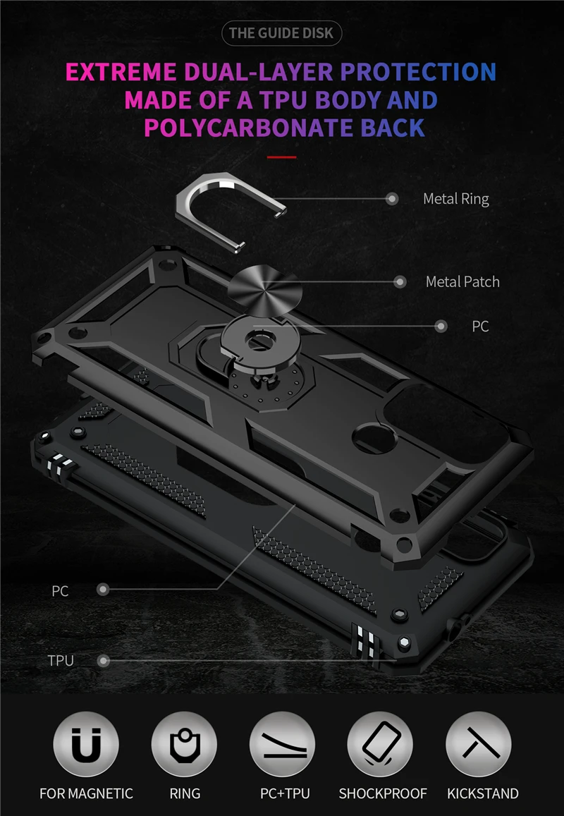 For Motorola Moto G40 Fusion Case Rugged Armor Shockproof Phone Case For Moto G31 G41 G51 G71 5G Magnetic Ring Holder Back Cover