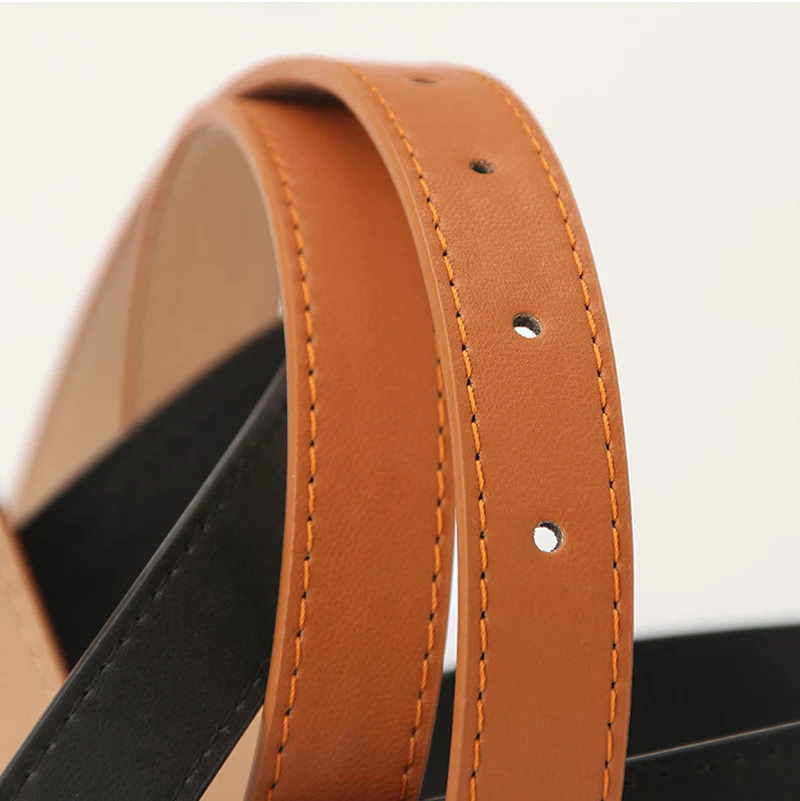 Luxury PU Leather Belt for Women Round Pin Buckle Belts High Quality Ladies Dress Jeans Strap Girls Waistband Adjustable Belts