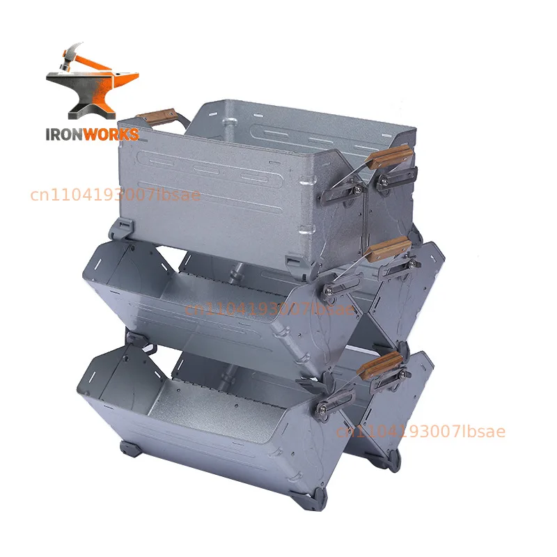 Outdoor camping open box can be stacked multi-functional storage storage box storage aluminum zinc plate open wholesale
