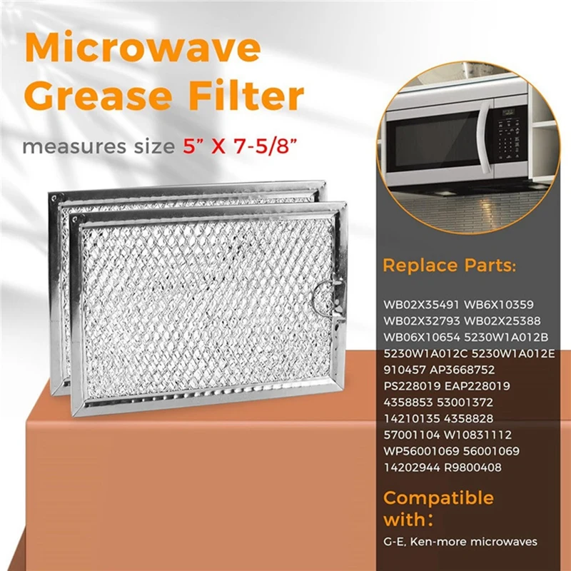 Substituição Micro-ondas Vent Filter para GE WB06X10309 WB06X10359, Icquin graxa filtro, 4pcs