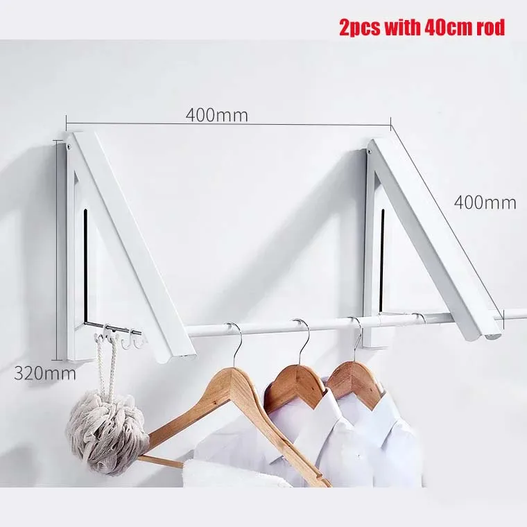 Clothes Drying Rack Wall Mounted Laundry Racks for Drying Clothes Aluminum Foldable Space Saving Clothes Hanger