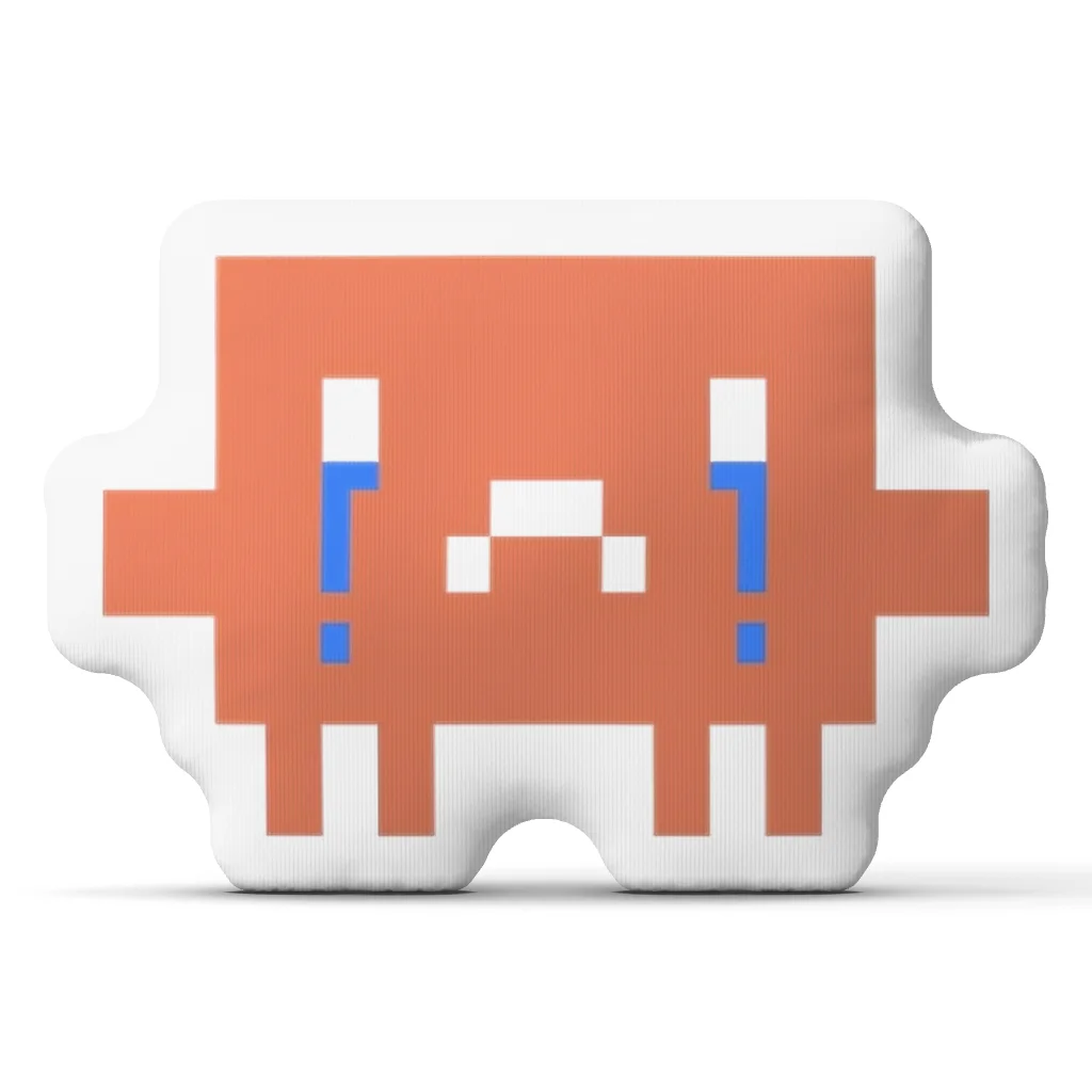 Pixel Art Claude Code Shaped Throw Pillow Stuffed Cushion Retro Game Room Decor Cute Sofa Accent Gift for Bedroom Living Room