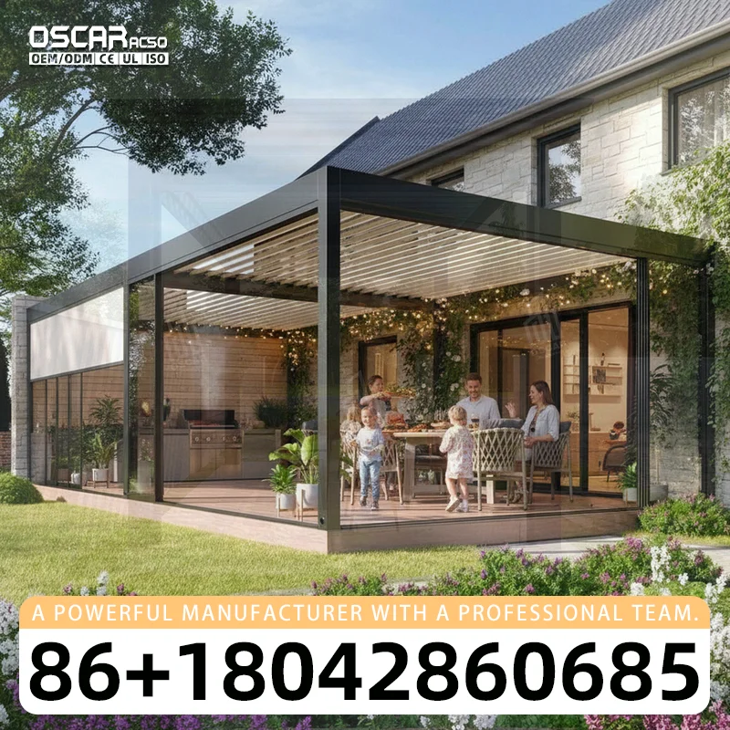 Motorized Aluminum Double Roof Canopy Pavilion South Africa Outdoor 3x4 6x4 with Automatic Opening & UV Protection Shade Structu
