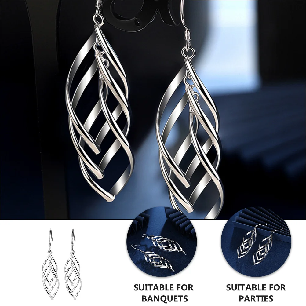 

1Pair Tassel Earrings Twisted Design Party Banquet Gift Copper Ear Jewelry Women Dangle Earrings Twisted Earring