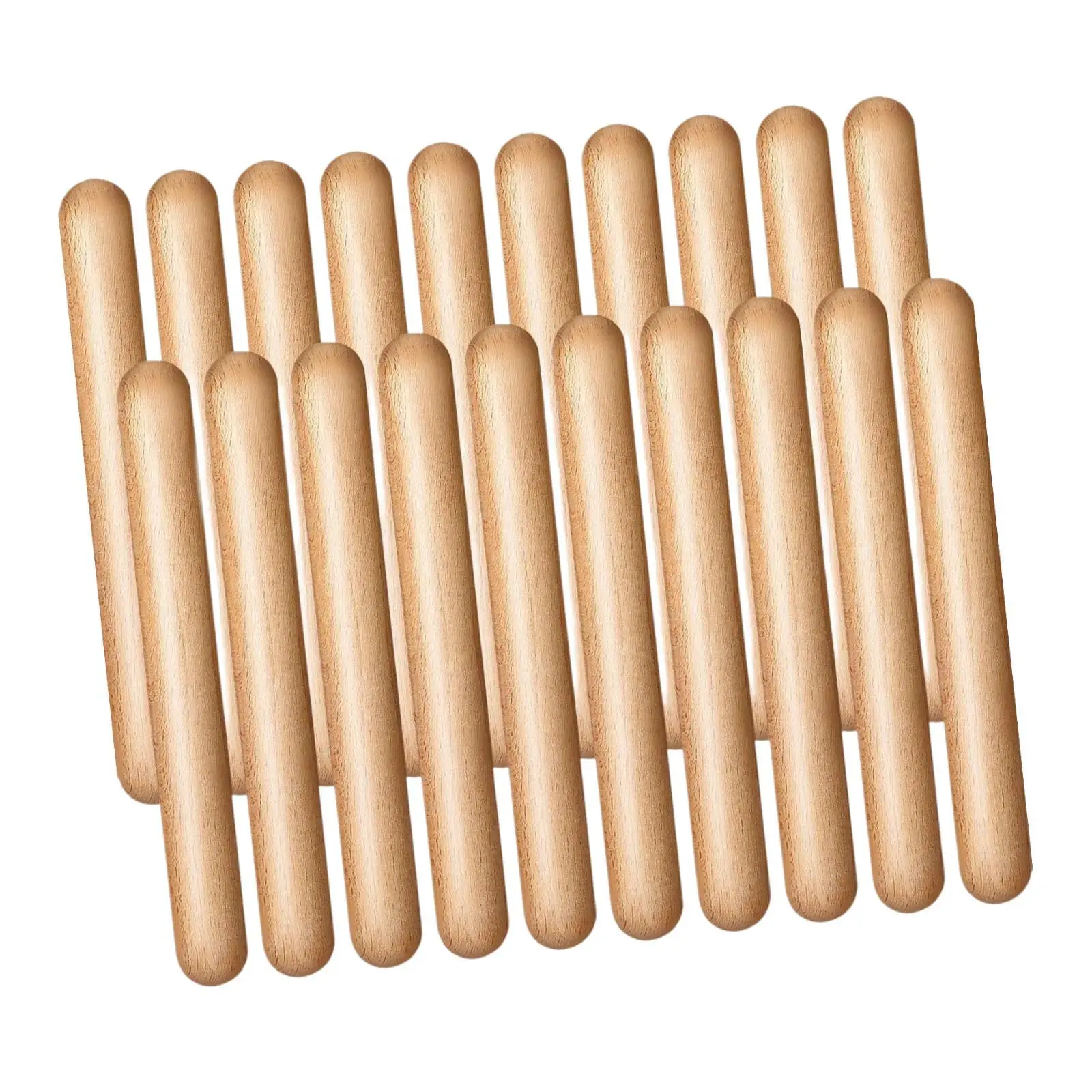 20Pcs Wooden Rhythm Sticks Wood Claves Musical Percussion Birthday Gift Smooth Surface Educational Toy for Boys Girls Kids