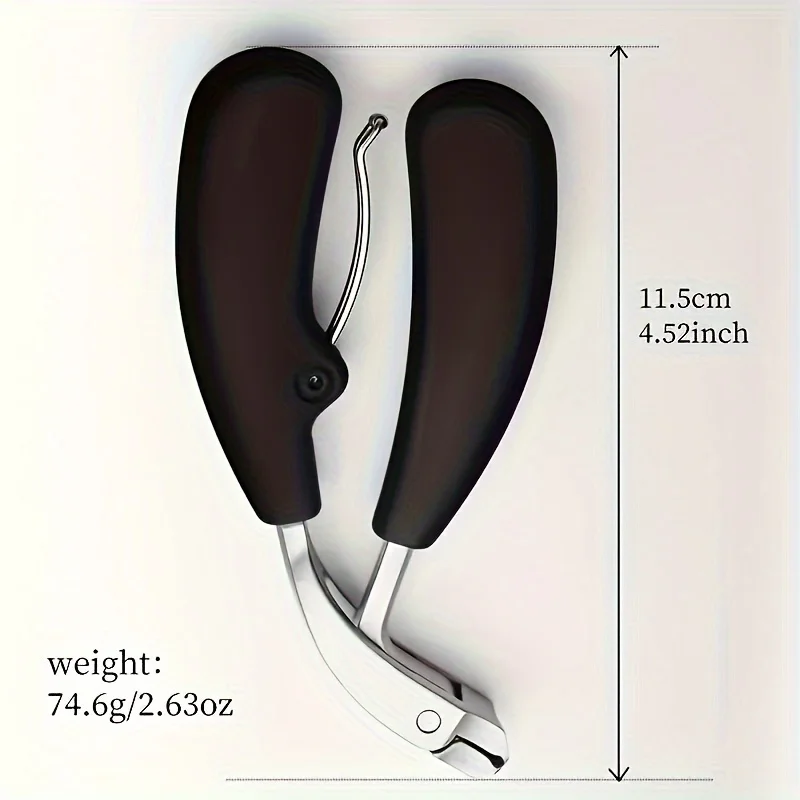 1pcs Modern Stainless Steel Fingernail Clippers with Concave Blade, Heavy-Duty Nail Clipper with Curved Design, Large Opening