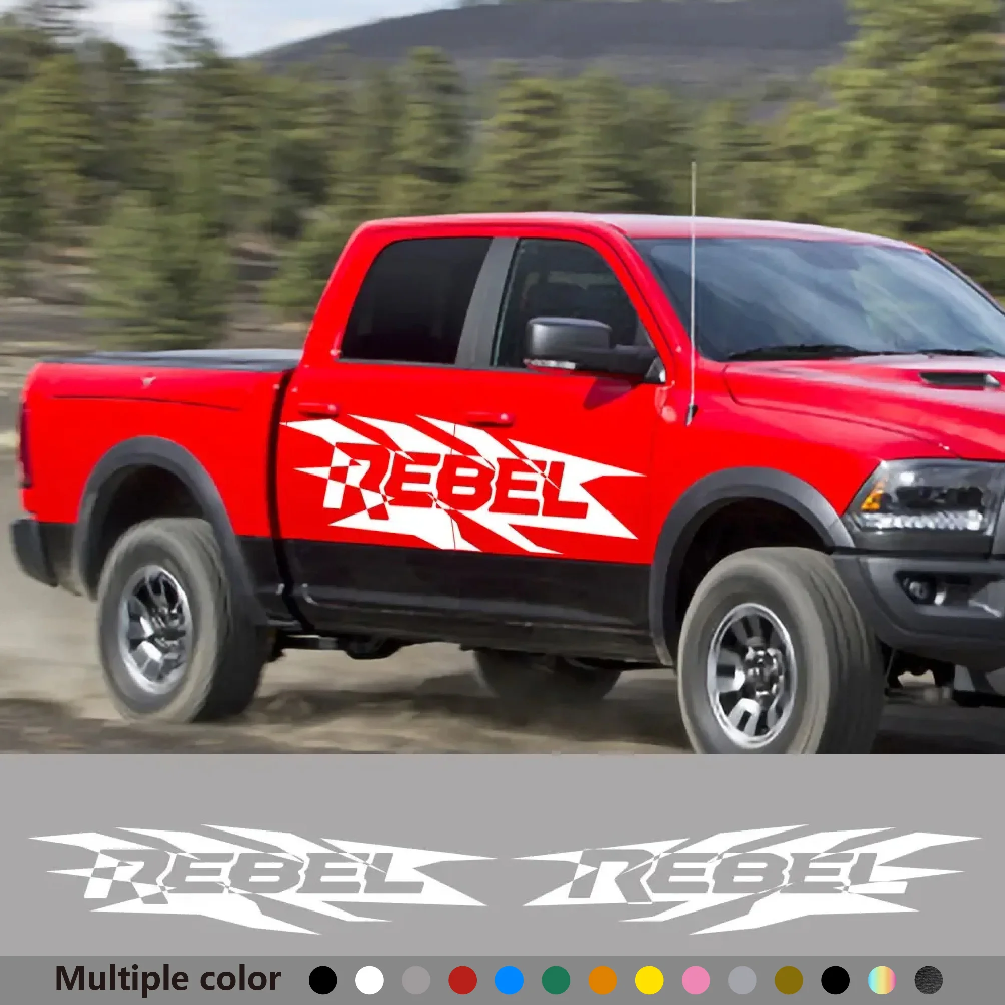 لباب السيارة الصغيرة لدودج رام ، ملصقات ، من من فضلك ، رسومات شاحنة متمردة ، شارات ديكور ، غطاء فينيل ، إكسسوارات سيارات