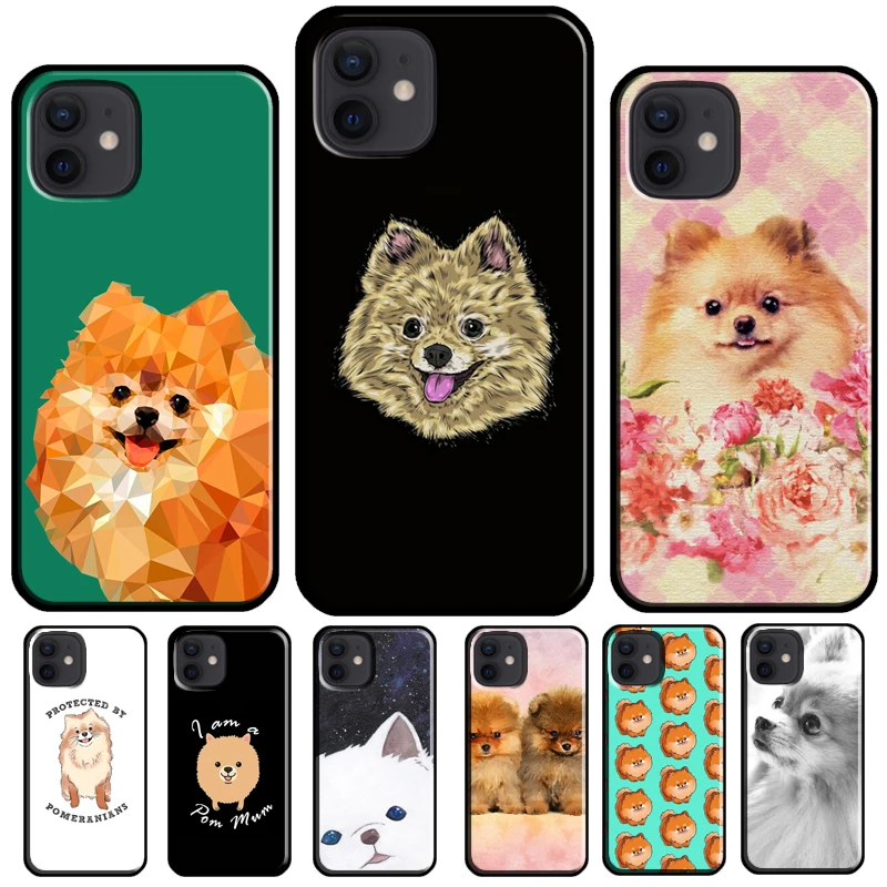 Cartoon Pomeranian Dog Soft TPU Cover For iPhone 16 15 XR X XS 11 14 12 13 Pro Max 12 Mini Plus Phone Case