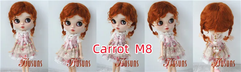 Fjusuns JD644 9-10inch 10-11inch Messy Baby Curly Mini Twintail Mohair BJD Wigs QBaby Pullip Blythes& 18"AG Doll Accessories