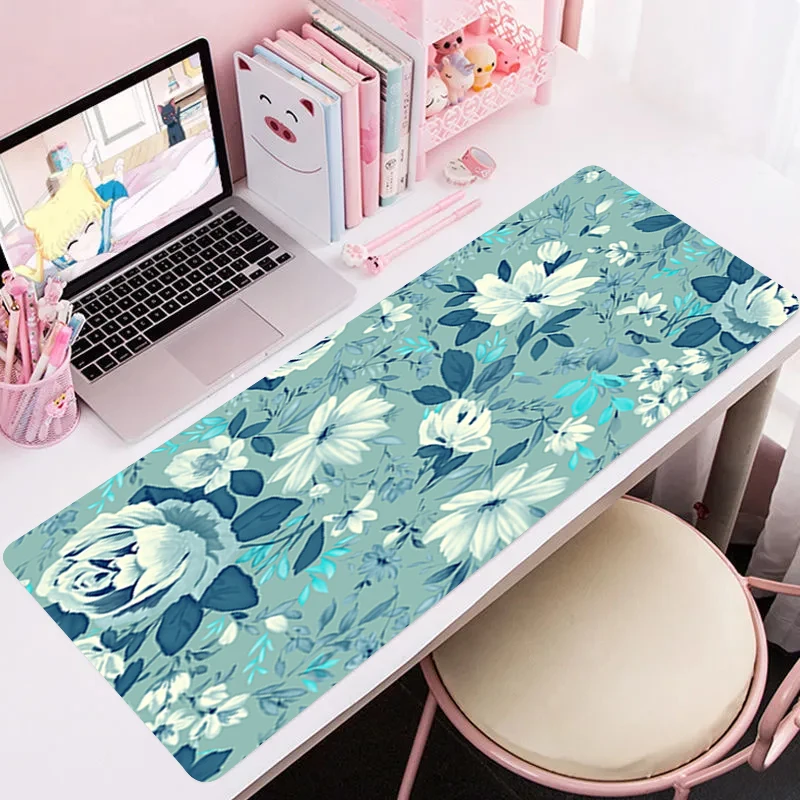 Computer Mouse Pad Large Gaming Mousepad Pink Flower 1000x500mm Gaming Mause Pad  XXL Rubber Mouse mat PC Gamer Kawaii Desk Mats