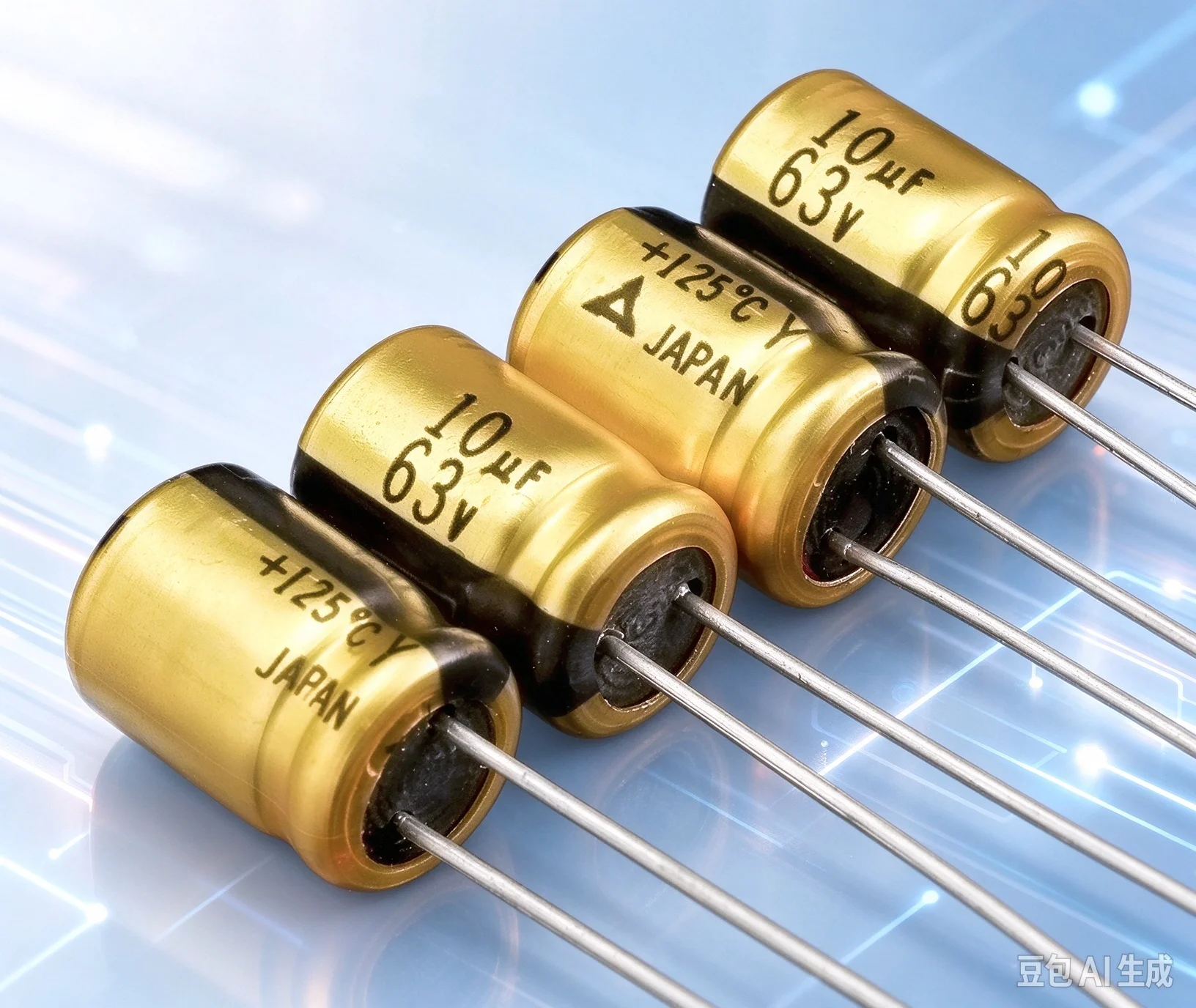 10pcs  for Panasonic Vintage Gold‑Shell Audio Coupling Electrolytic Capacitor 63V 10UF