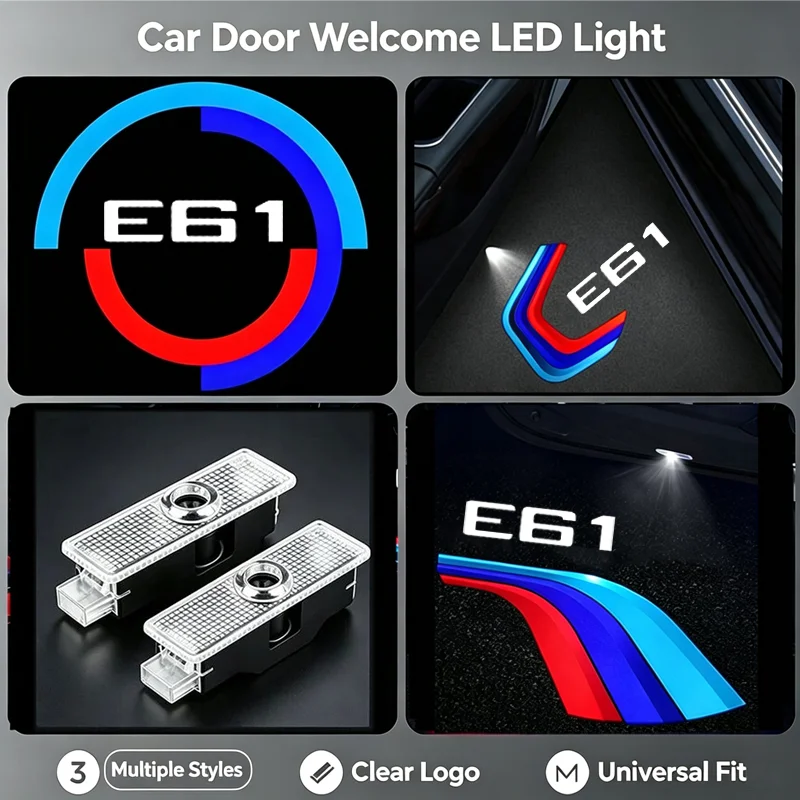 2PCS LED Car Logo Door Welcome Lights for BMW 5 Series E61 2004-2010 523i 525i 530i 535i Projector Ghost Shadow Lamp Accessories