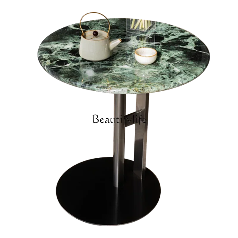 

ls 18 Natural Prada Green Luxury Stone Side Table Italian Minimalist Light Luxury High-end Round Luxury Stone Side Table