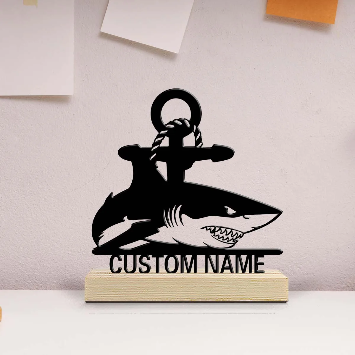 1pc Personalized Metal Artwork Customizable Content Equipped with Wooden Base Bar Decoration, Holiday Gifts