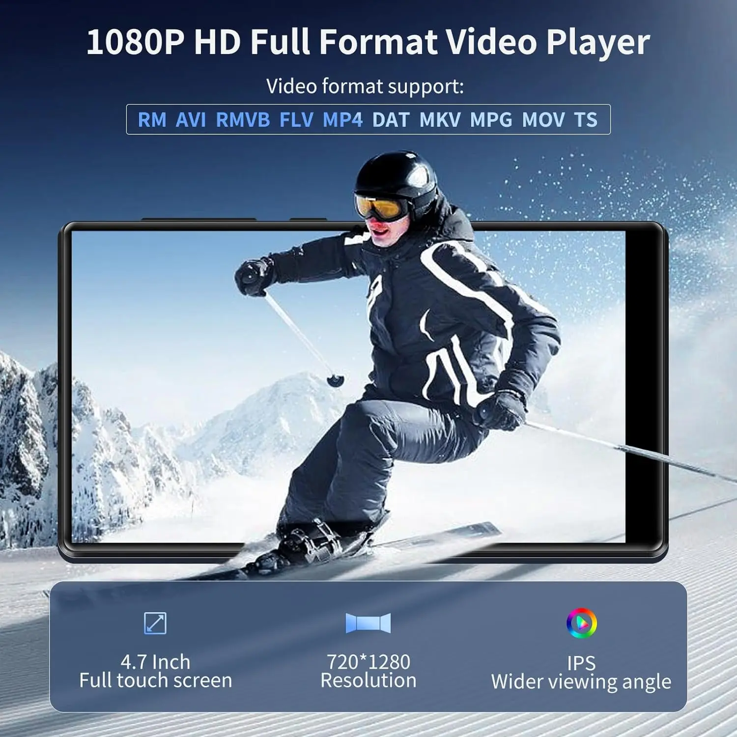 مشغل MP3 مزود بتقنية البلوتوث وواي فاي، أويلسكي (64 جيجابايت + 16 جيجابايت) 4.7 بوصة مع سبوتيفي، مشغل Amazon Music 1080P Android MP4، حتى 1 تيرابايت #4